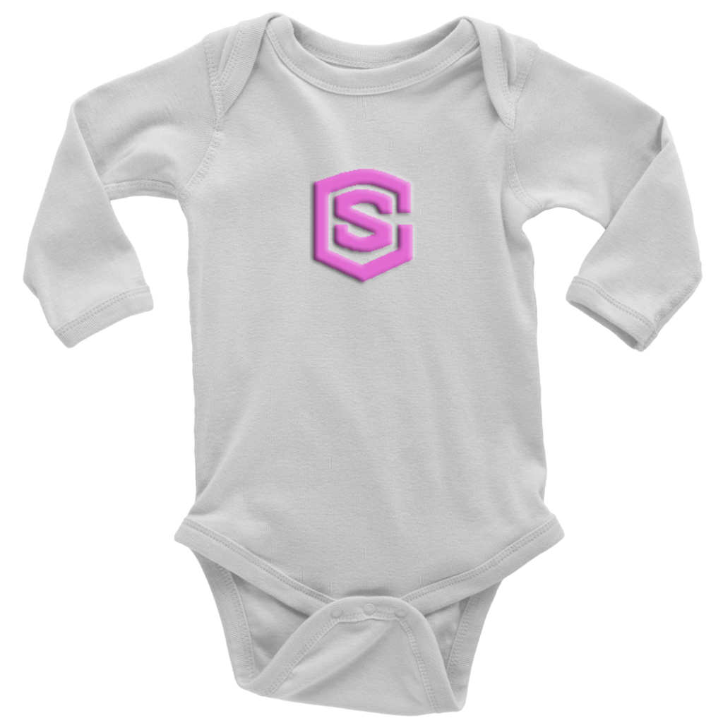 Long Sleeve Baby Bodysuit WITH PINK LOGO
