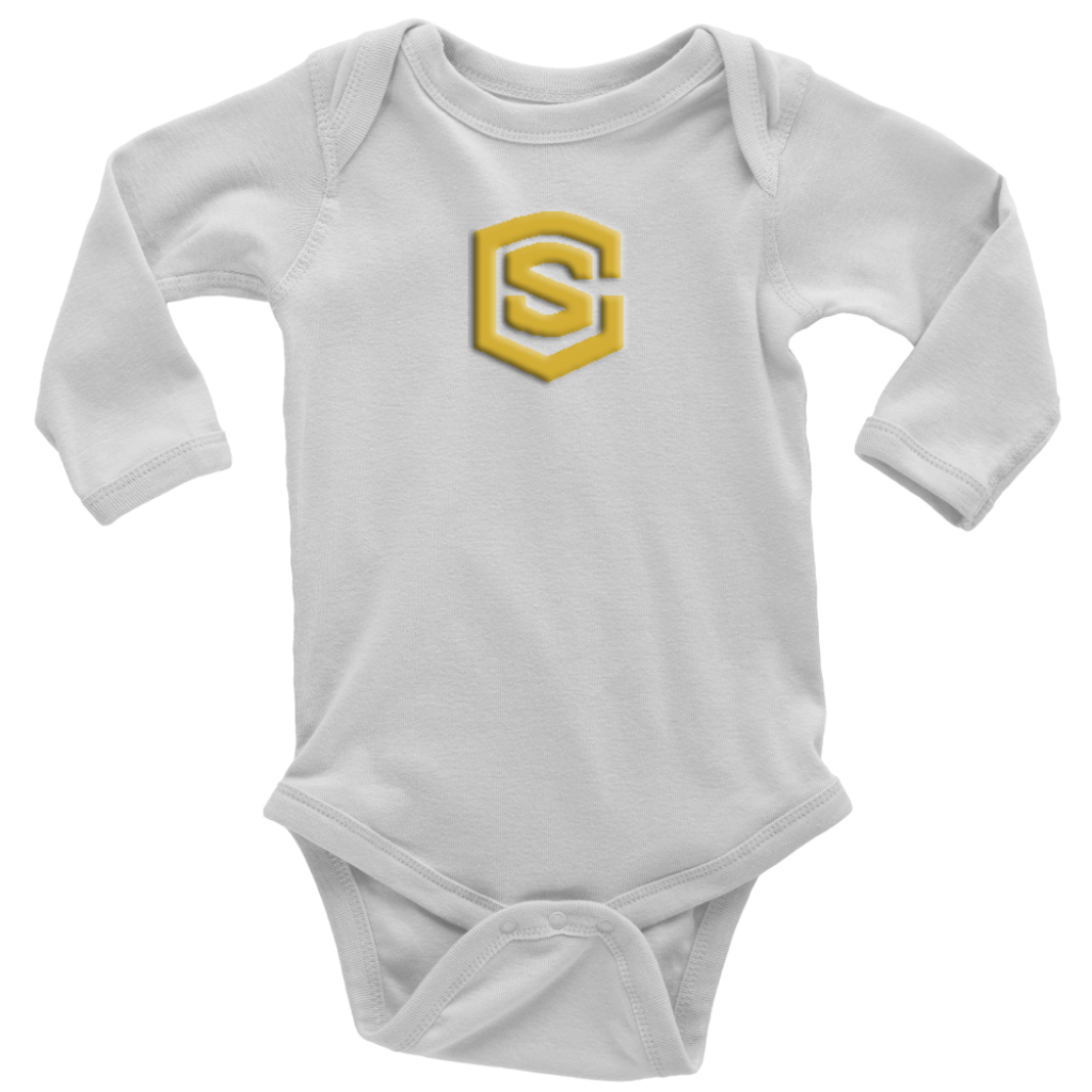 Long Sleeve Baby Bodysuit WITH GOLD LOGO