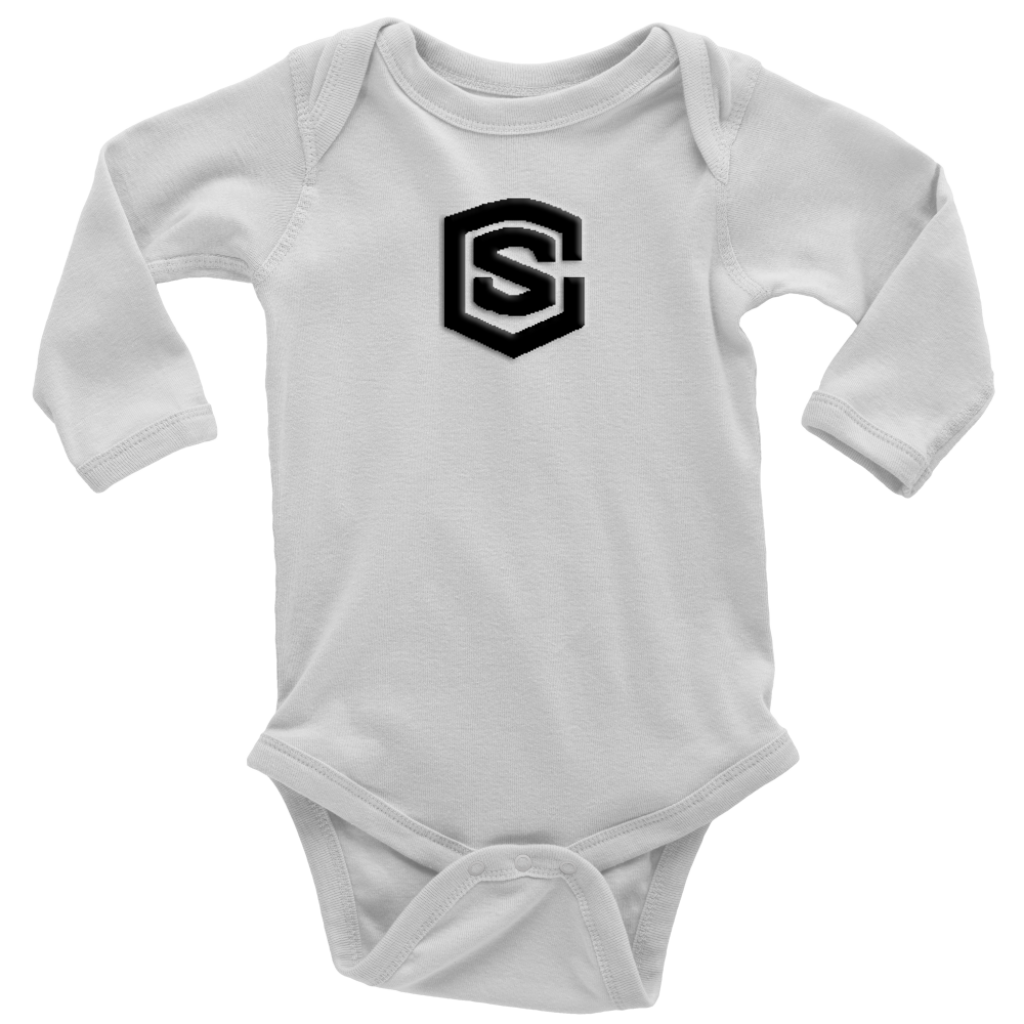 Long Sleeve Baby Bodysuit WITH BLACK LOGO