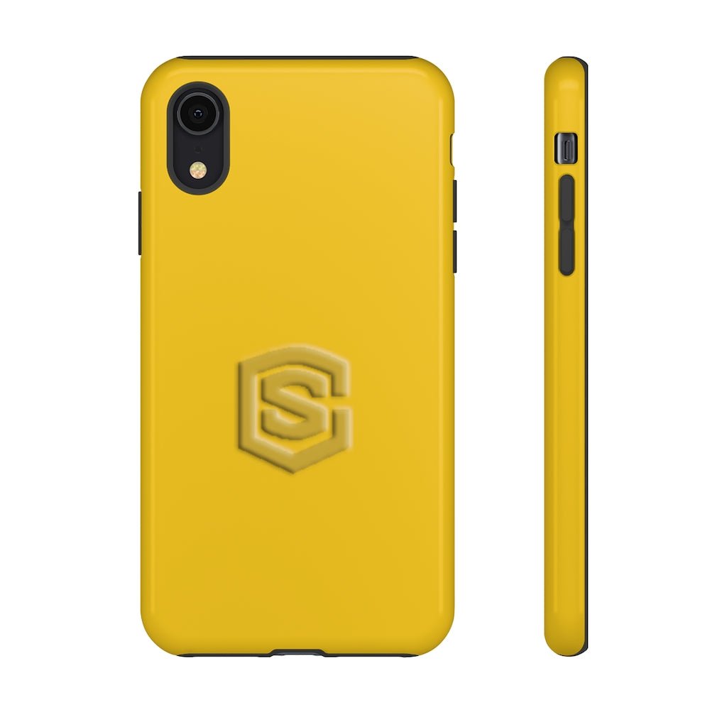 Yellow Tough Cases Gold Logo