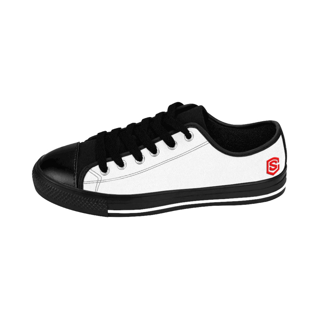 white Women's Sneakers Red logo