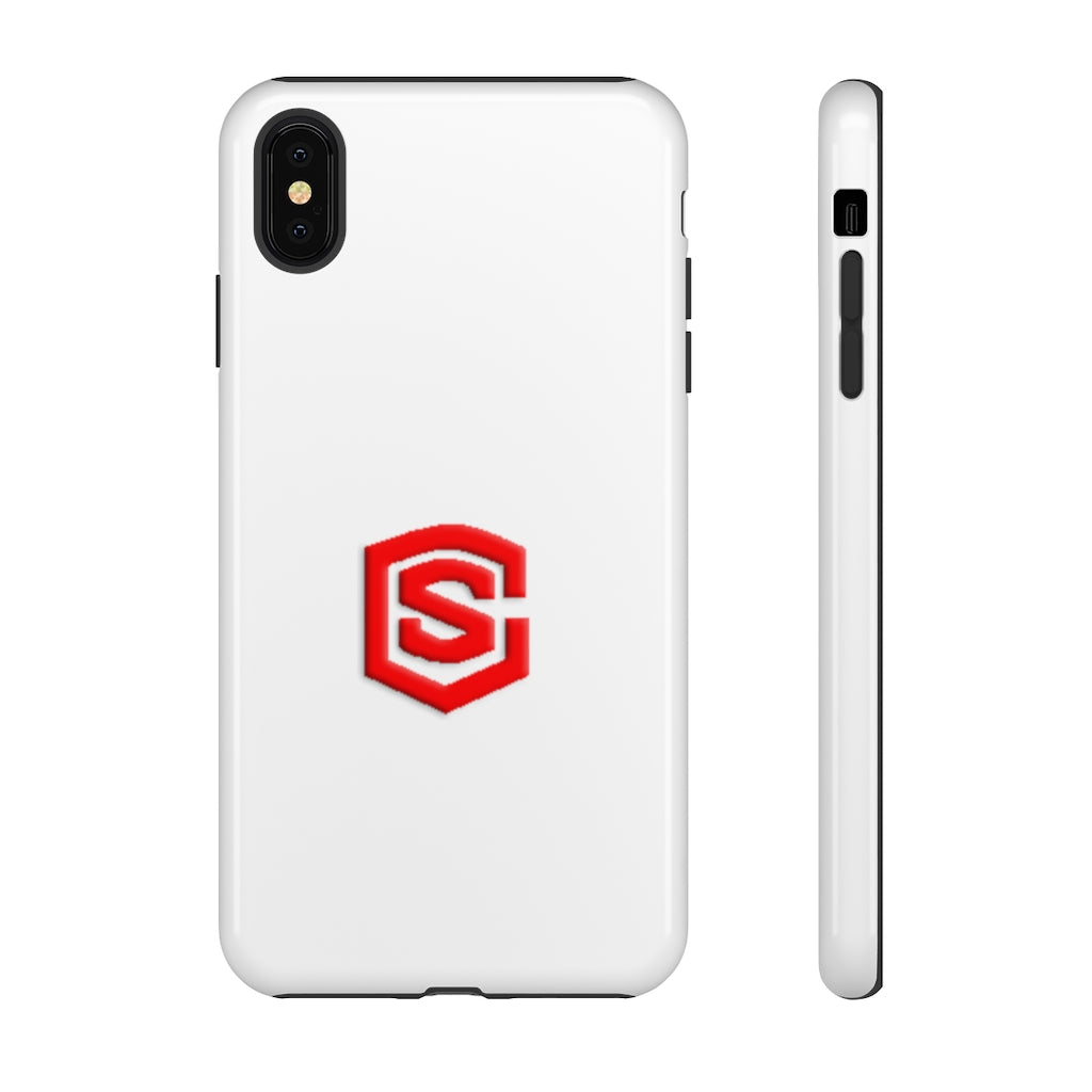 White Tough Cases Red Logo