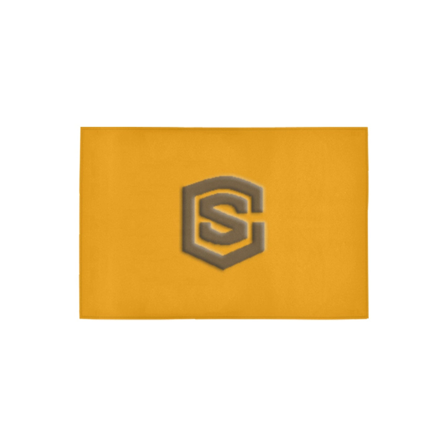 Orange Door Mat with Brown Logo Doormat 24" x 16" (Sponge Material)