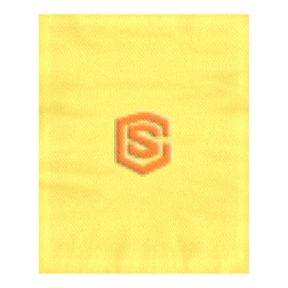 Yellow Duvet Cover Orange Logo 3-Piece Bedding Set (1 Duvet Cover 86"x70"; 2 Pillowcases 20"x30")(One Side)