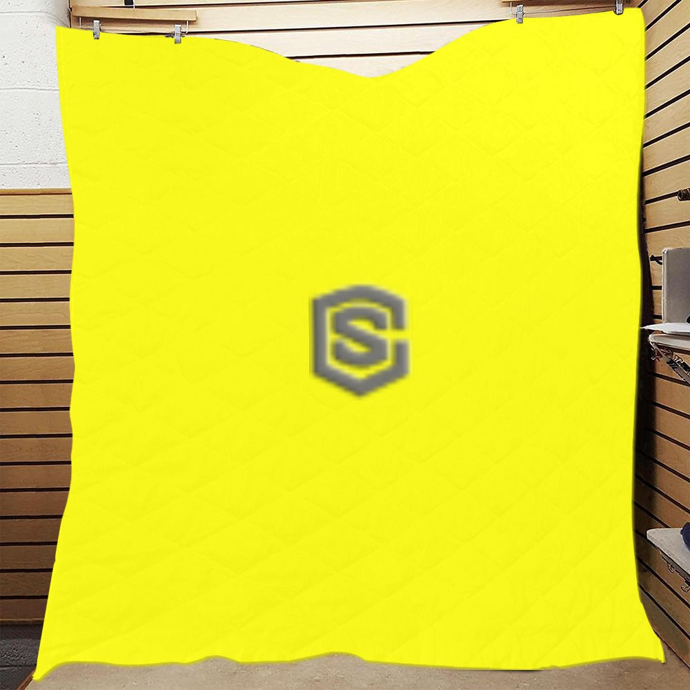 YELLOW CUSTOM QUILT GRAY LOGO Custom Quilt  70" x 80"