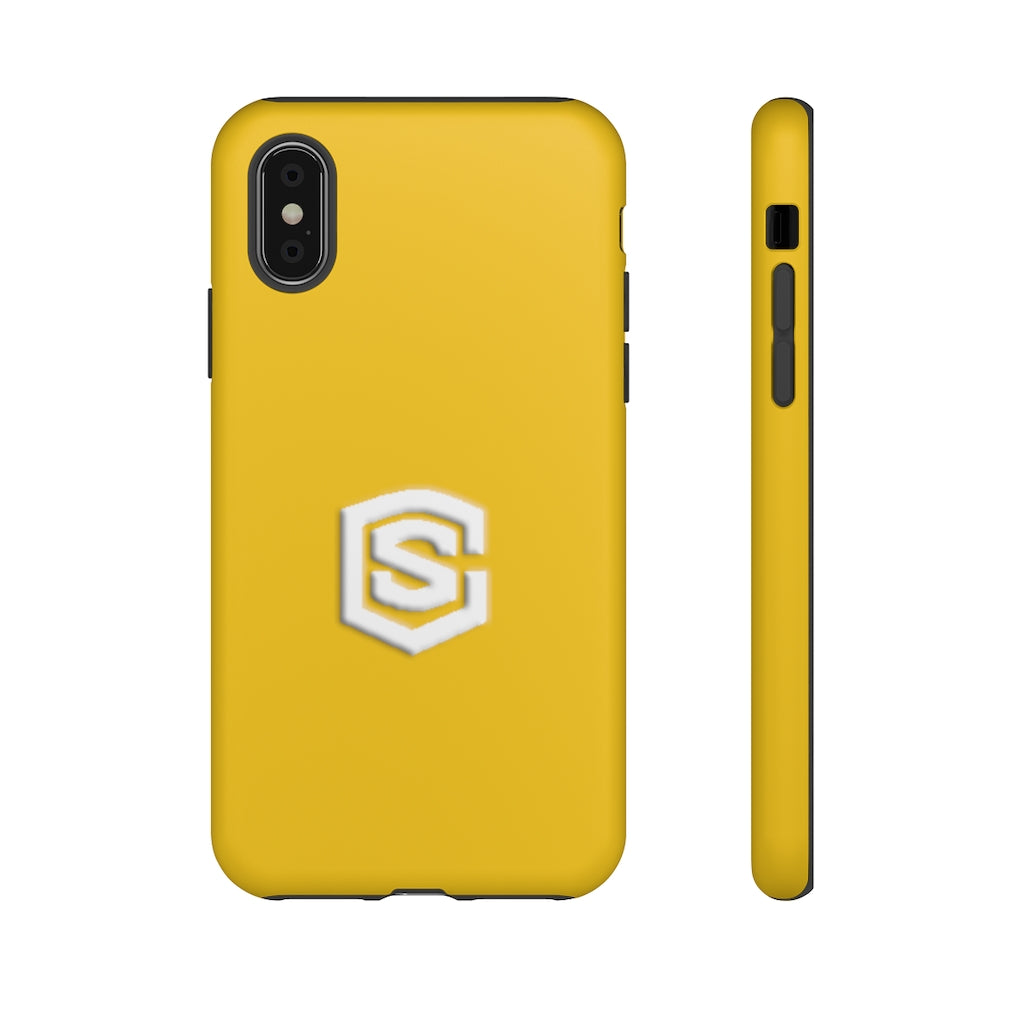 Yellow Tough Cases White Logo