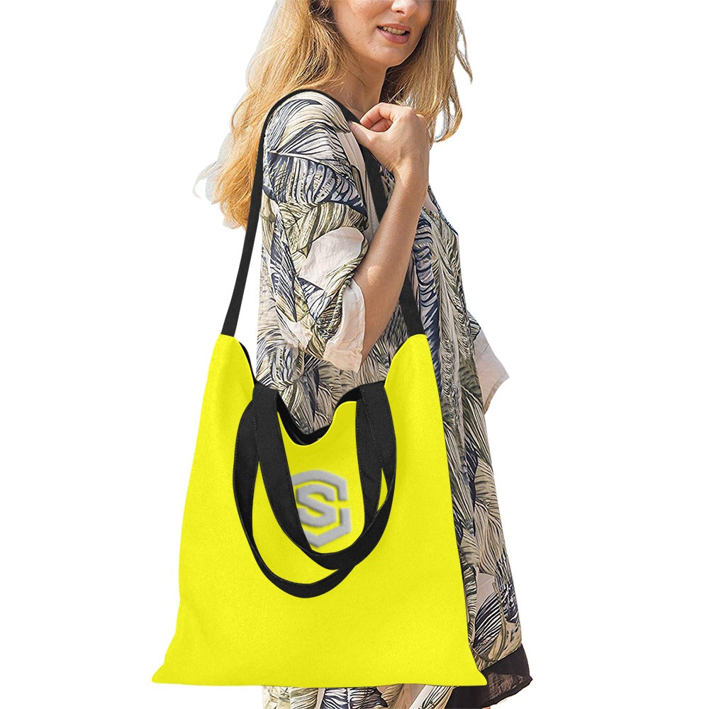 Yellow All Over Print Canvas Tote Bag With Silver Logo All Over Print Canvas Tote Bag(Model1698)(Medium)
