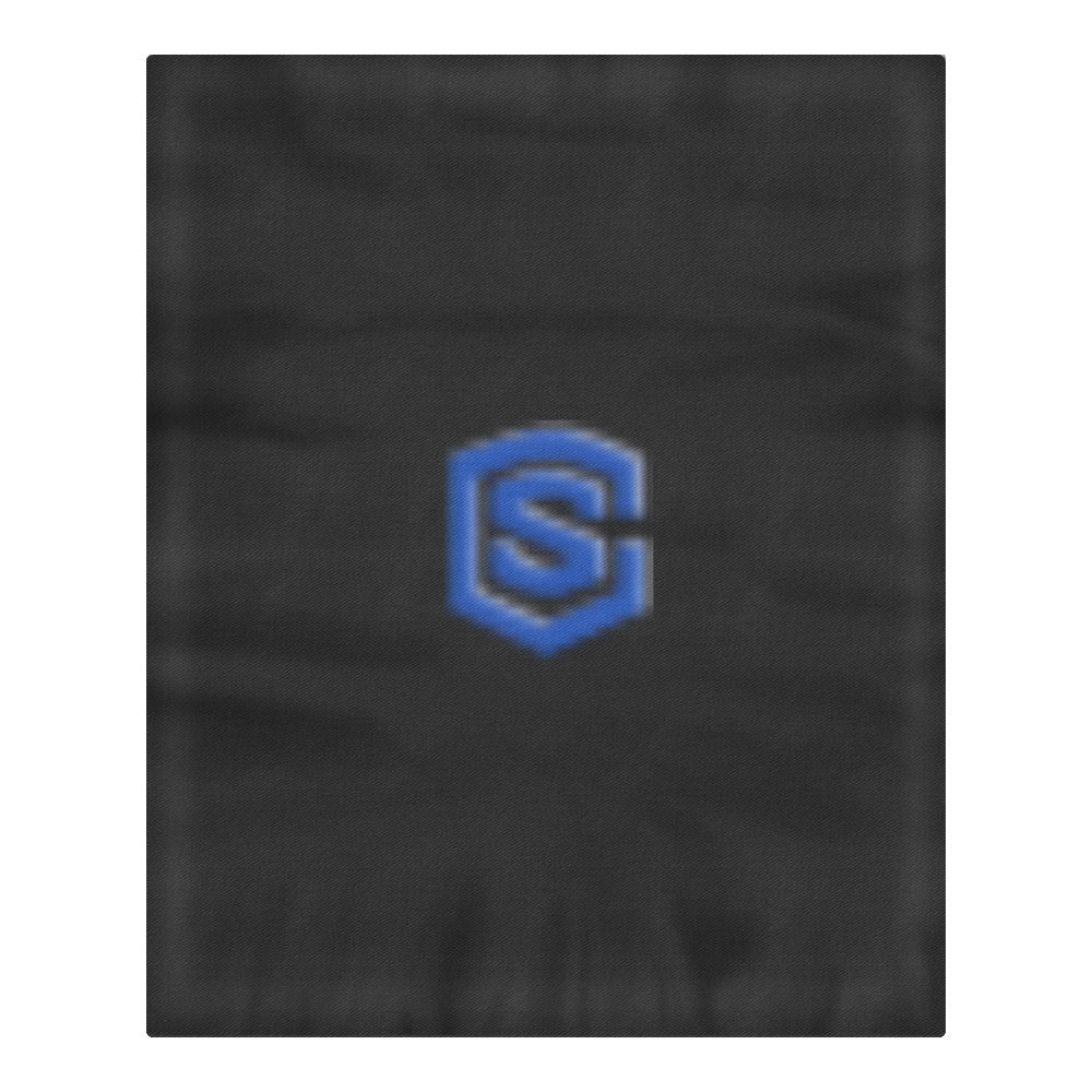 Black Duvet Cover Blue Logo 3-Piece Bedding Set (1 Duvet Cover 86"x70"; 2 Pillowcases 20"x30")(One Side)