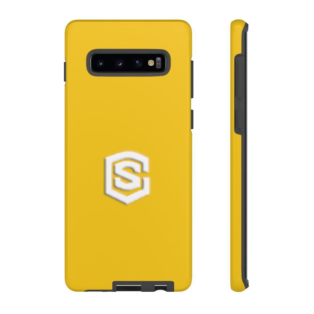Yellow Tough Cases White Logo