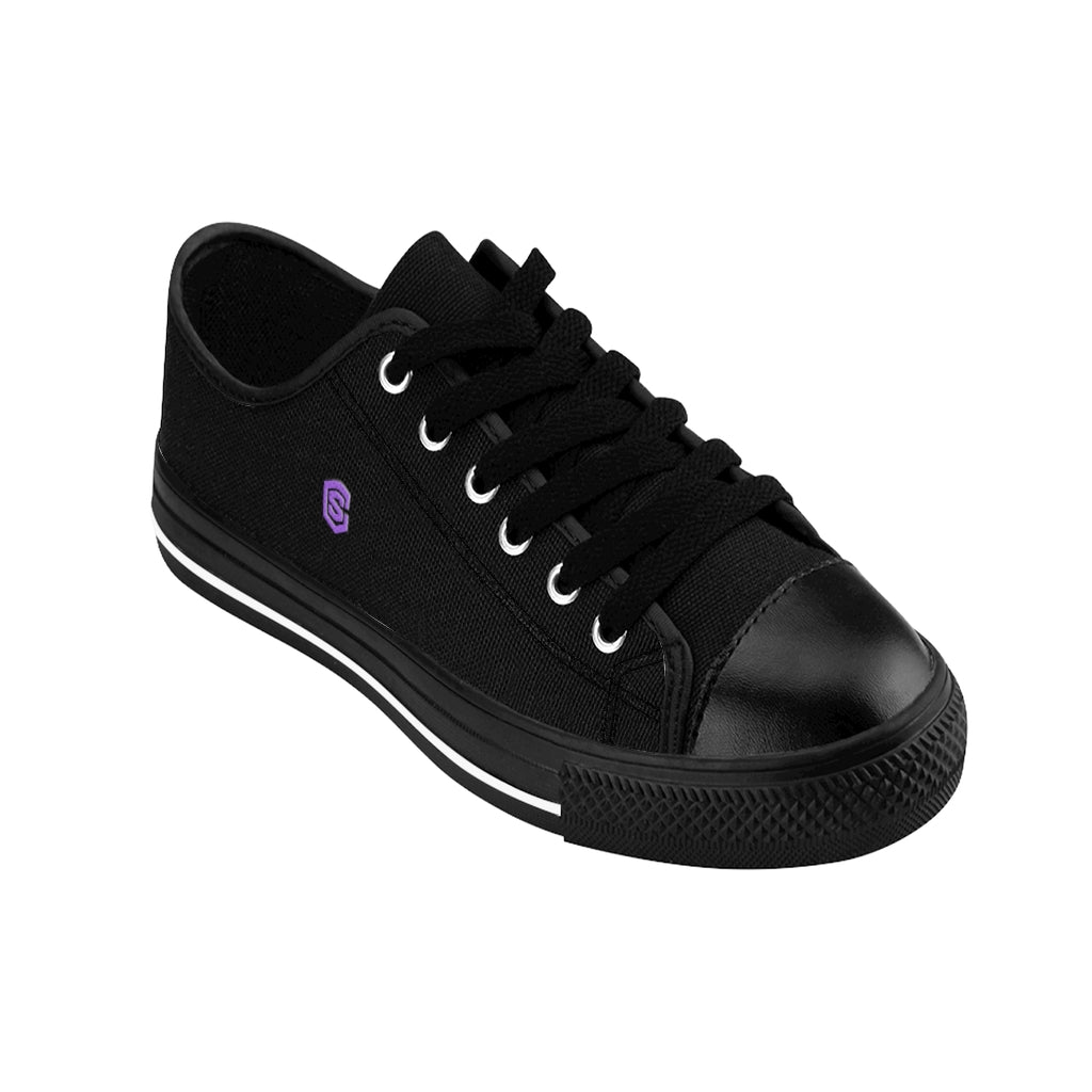 Black Men's Sneakers - purple logo