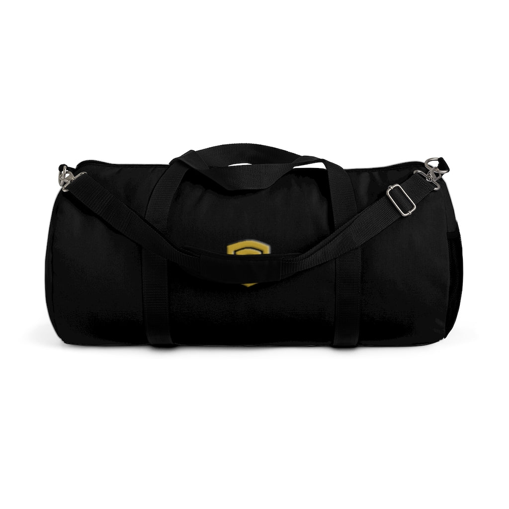 Black Duffel Bag Gold Logo