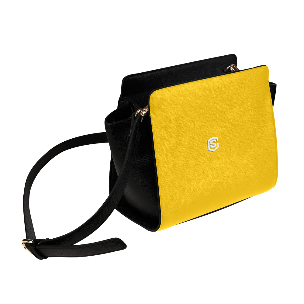 YELLOW SATCHEL BAG white logo Satchel Bag (Model 1635)