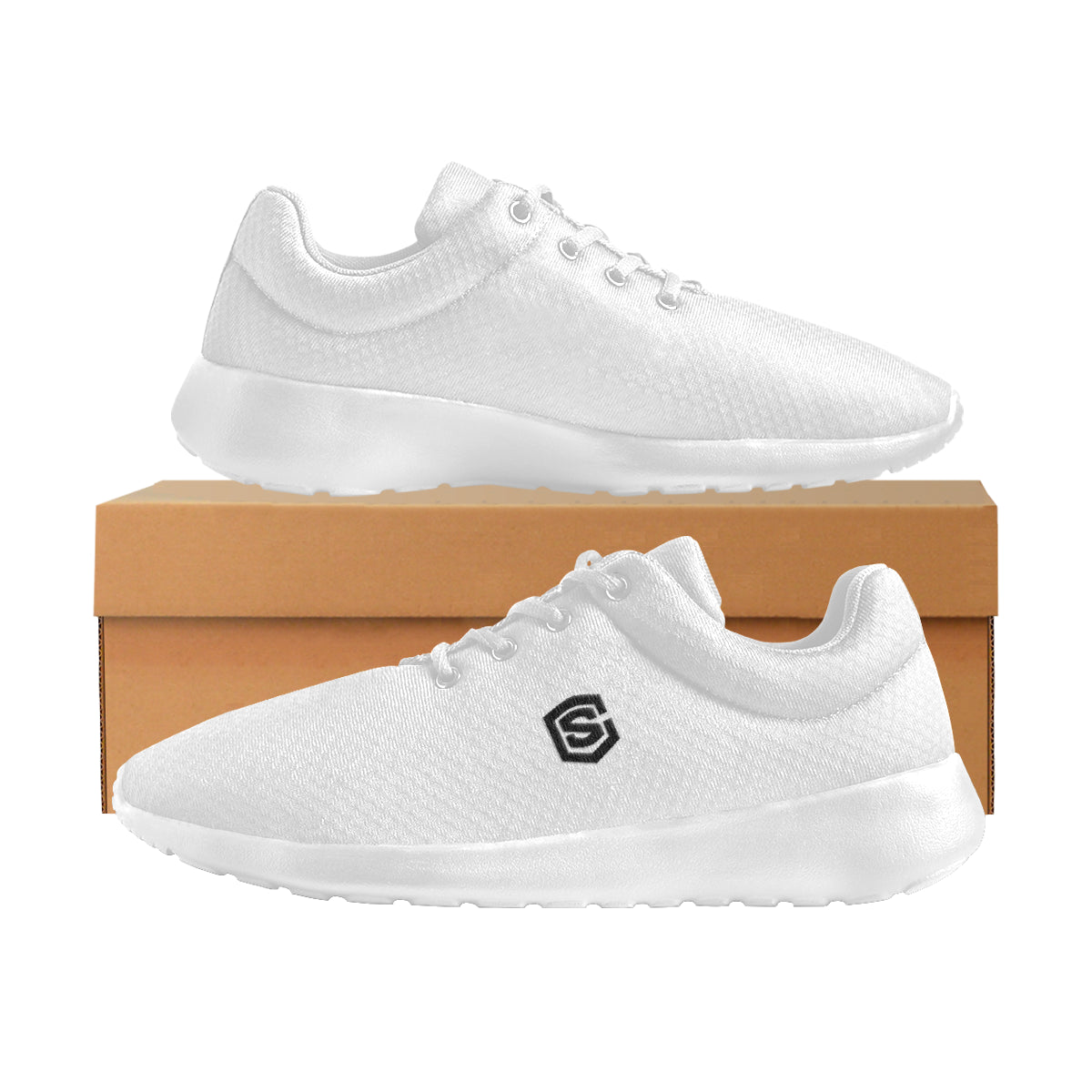 black logo Women's Athletic Shoes (Model 0200)