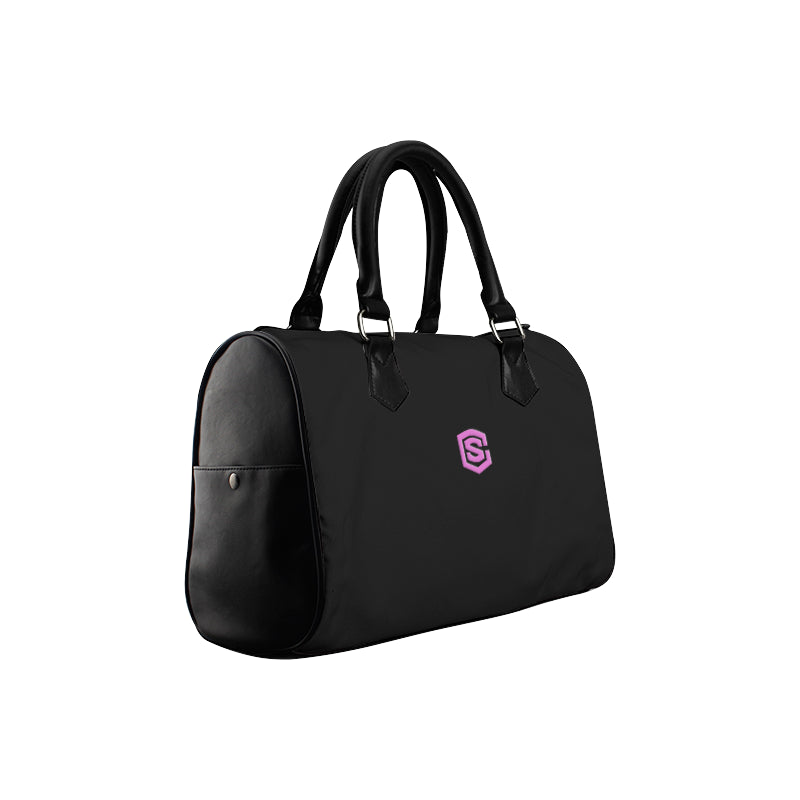 BLACK HANDBAG pink logo Boston Handbag (Model 1621)