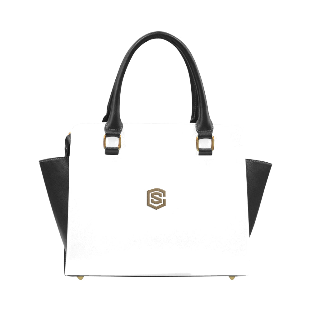 WHITE RIVET SHOULDER HANDBAG brown logo Rivet Shoulder Handbag (Model 1645)