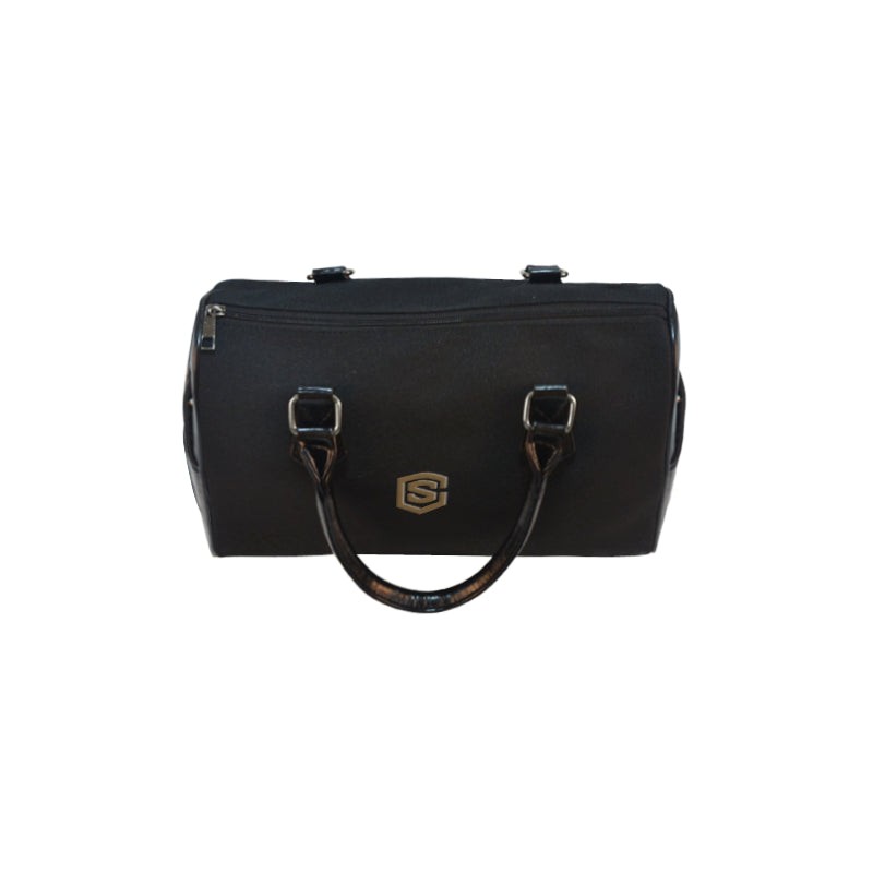 BLACK HANDBAG brown logo Boston Handbag (Model 1621)