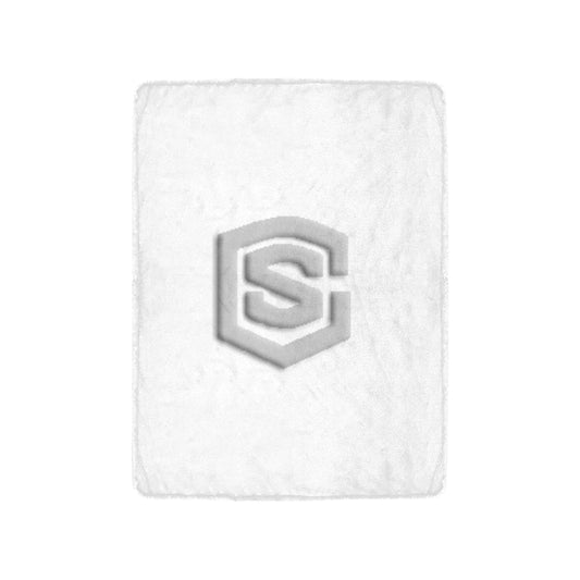 WhiteUltra-Soft Micro Fleece Blanket with Silver Logo Ultra-Soft Micro Fleece Blanket 30"x40"