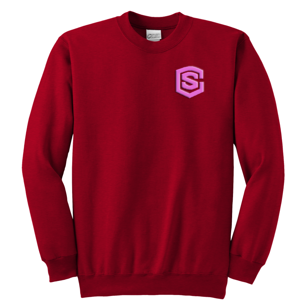 Youth Crewneck Sweatshirt WITH PINK LOGO