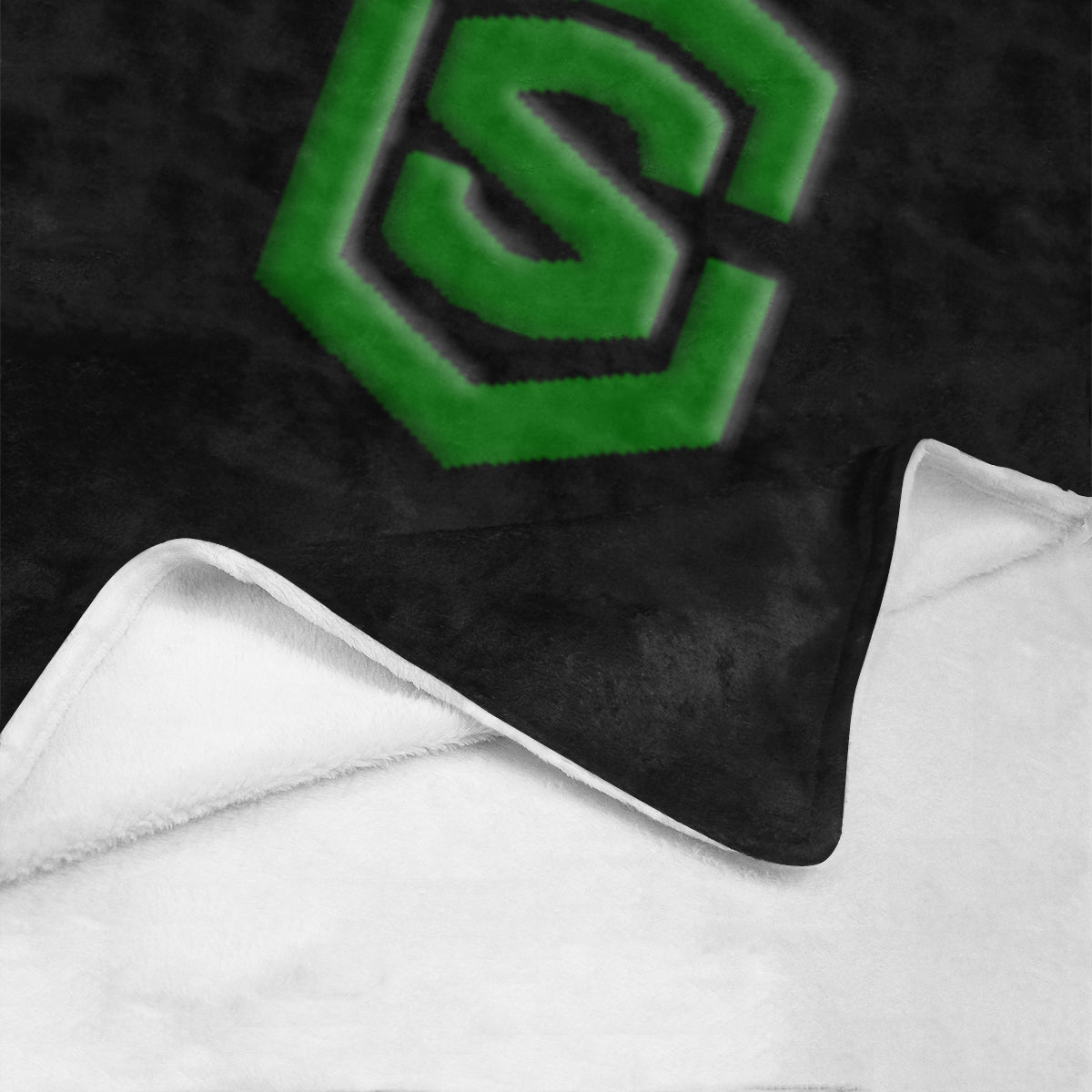 Black Ultra-Soft Micro Fleece Blanket with Green Logo Ultra-Soft Micro Fleece Blanket 30"x40"