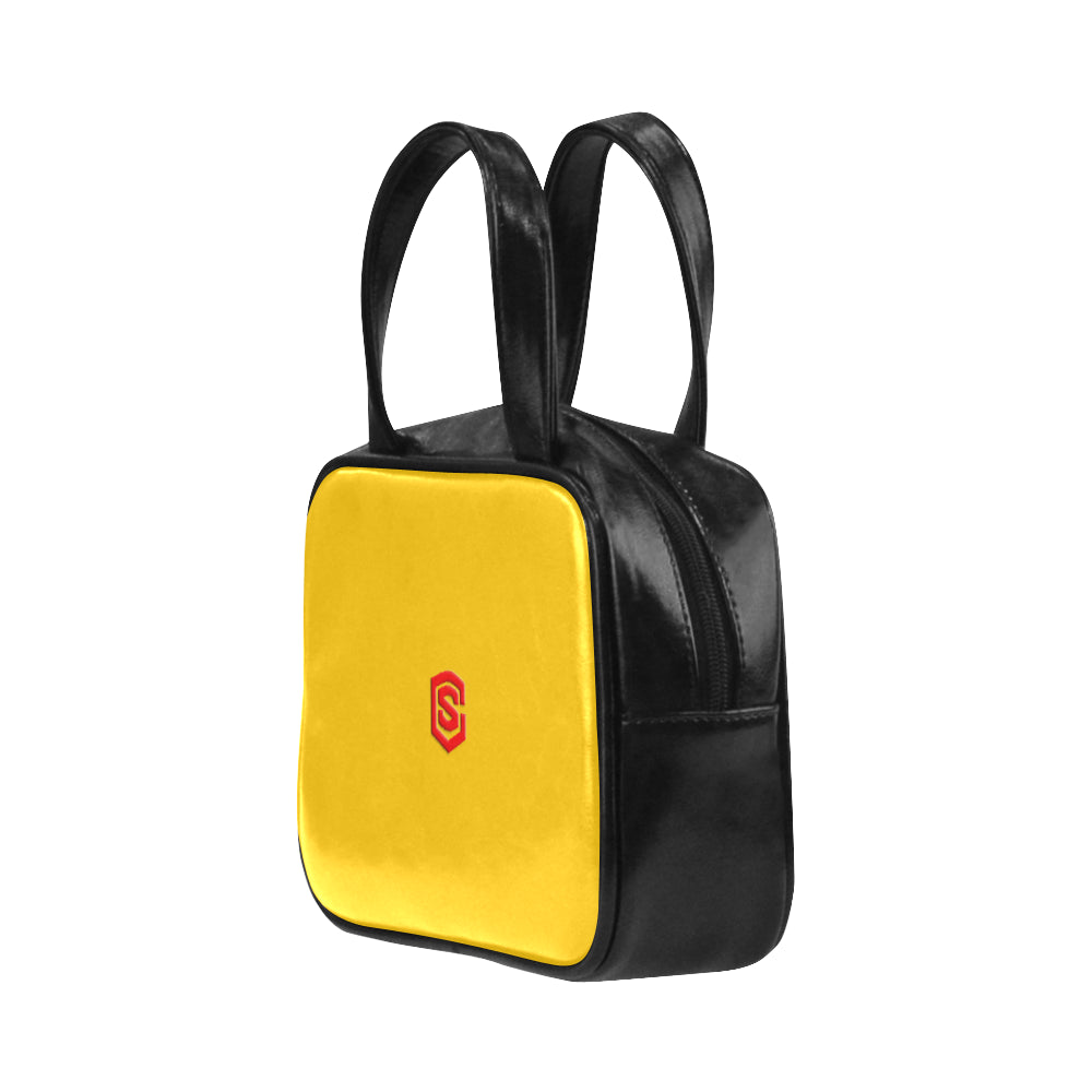 ORANGE LEATHER TOP HANDLE HANDBAG red logo Leather Top Handle Handbag (Model 1662)