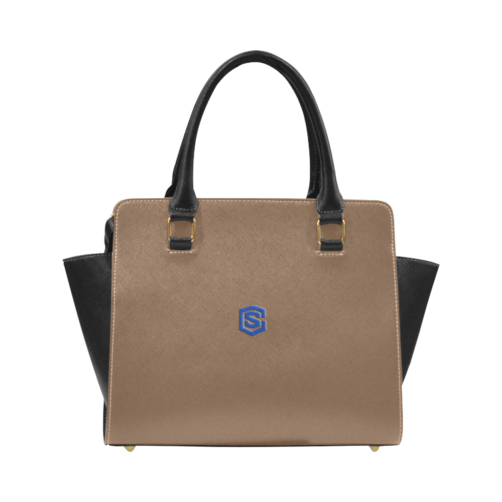 BLACK CLASSIC SHOULDER HANDBAG blue logo Classic Shoulder Handbag (Model 1653)