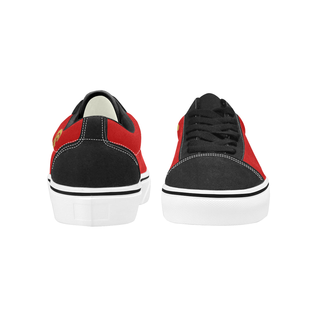 gold logo Men's Low Top Skateboarding Shoes (Model E001-2)