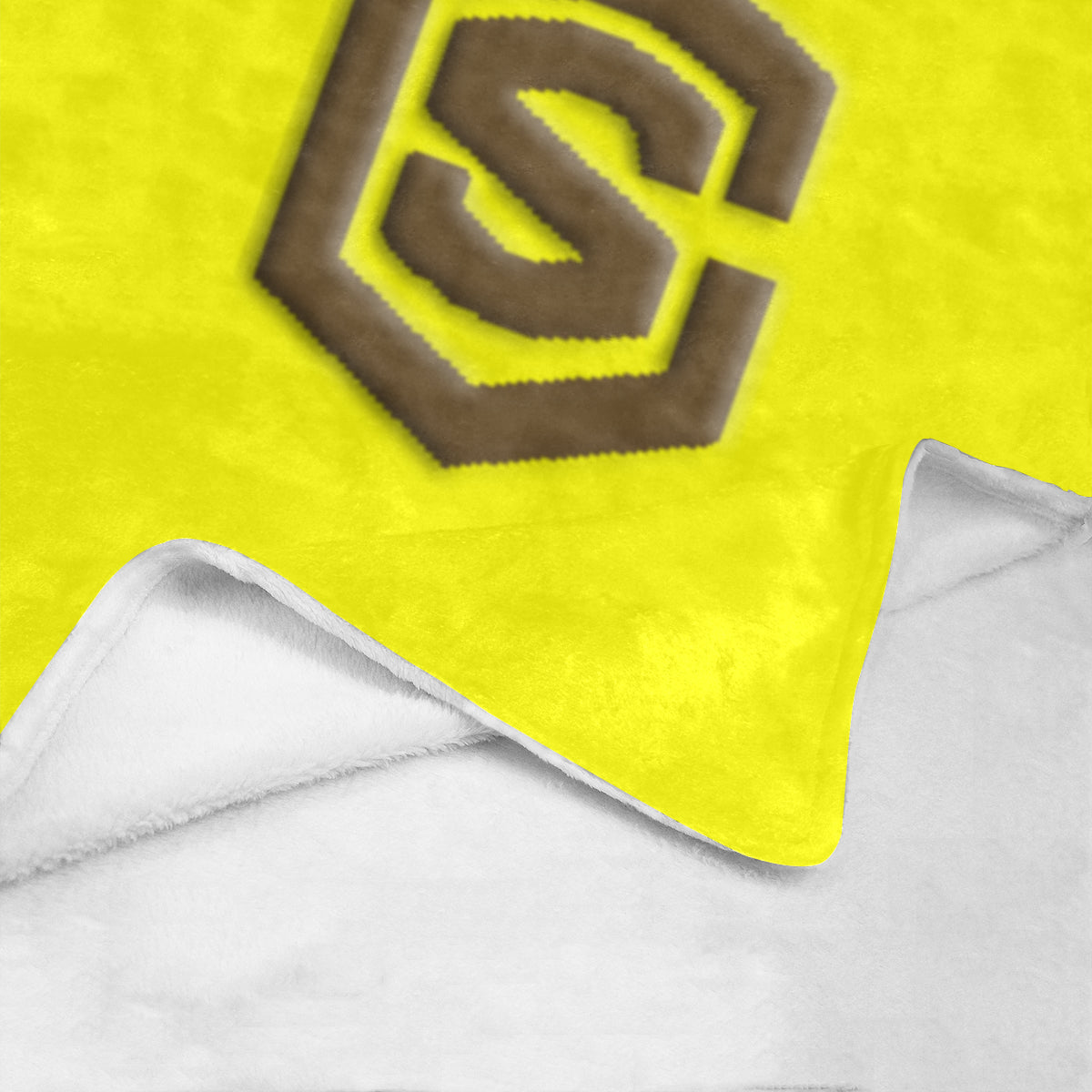 Yellow Ultra-Soft Micro Fleece Blanket with Brown Logo Ultra-Soft Micro Fleece Blanket 30"x40"