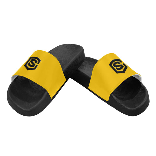 black logo Men's Slide Sandals (Model 057)