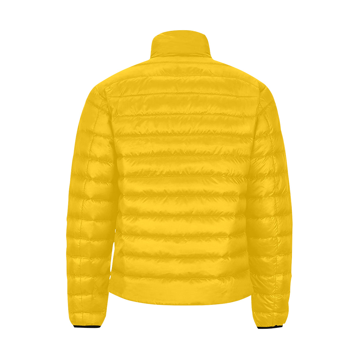 Yellow Logo Men's Stand Collar Padded Jacket (Model H41)