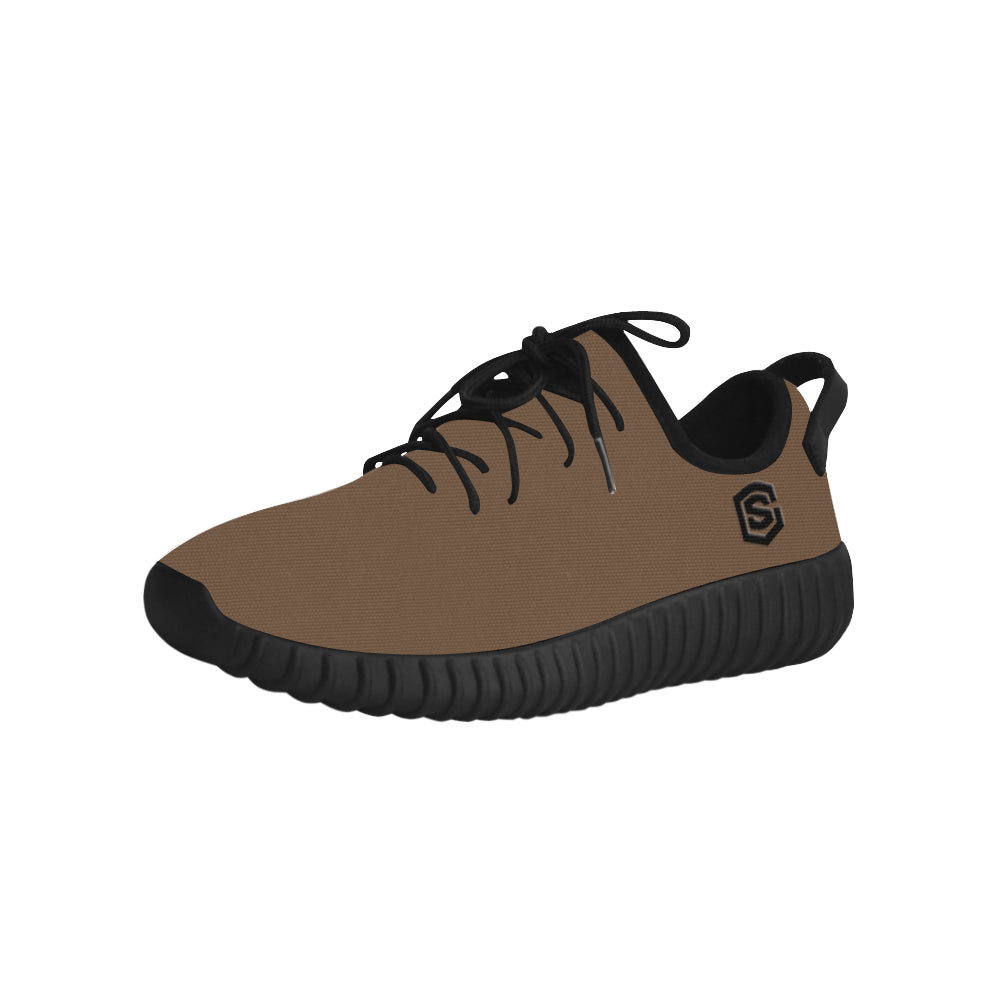 black logo Grus Men's Breathable Woven Running Shoes (Model 022)
