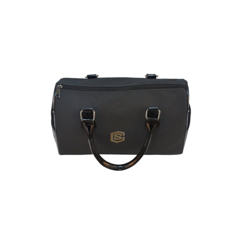 BLACK HANDBAG brown logo Boston Handbag (Model 1621)
