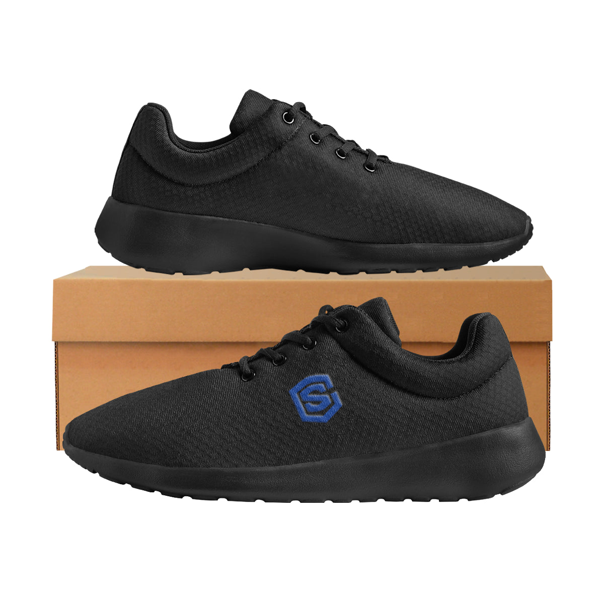 Blue logo Men's Athletic Shoes (Model 0200)