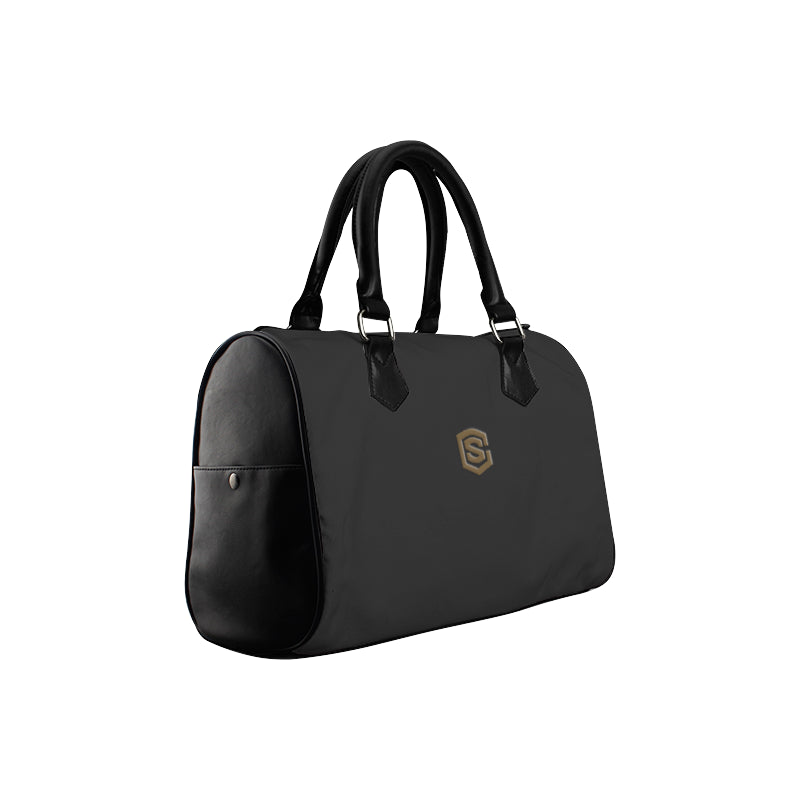 BLACK HANDBAG brown logo Boston Handbag (Model 1621)