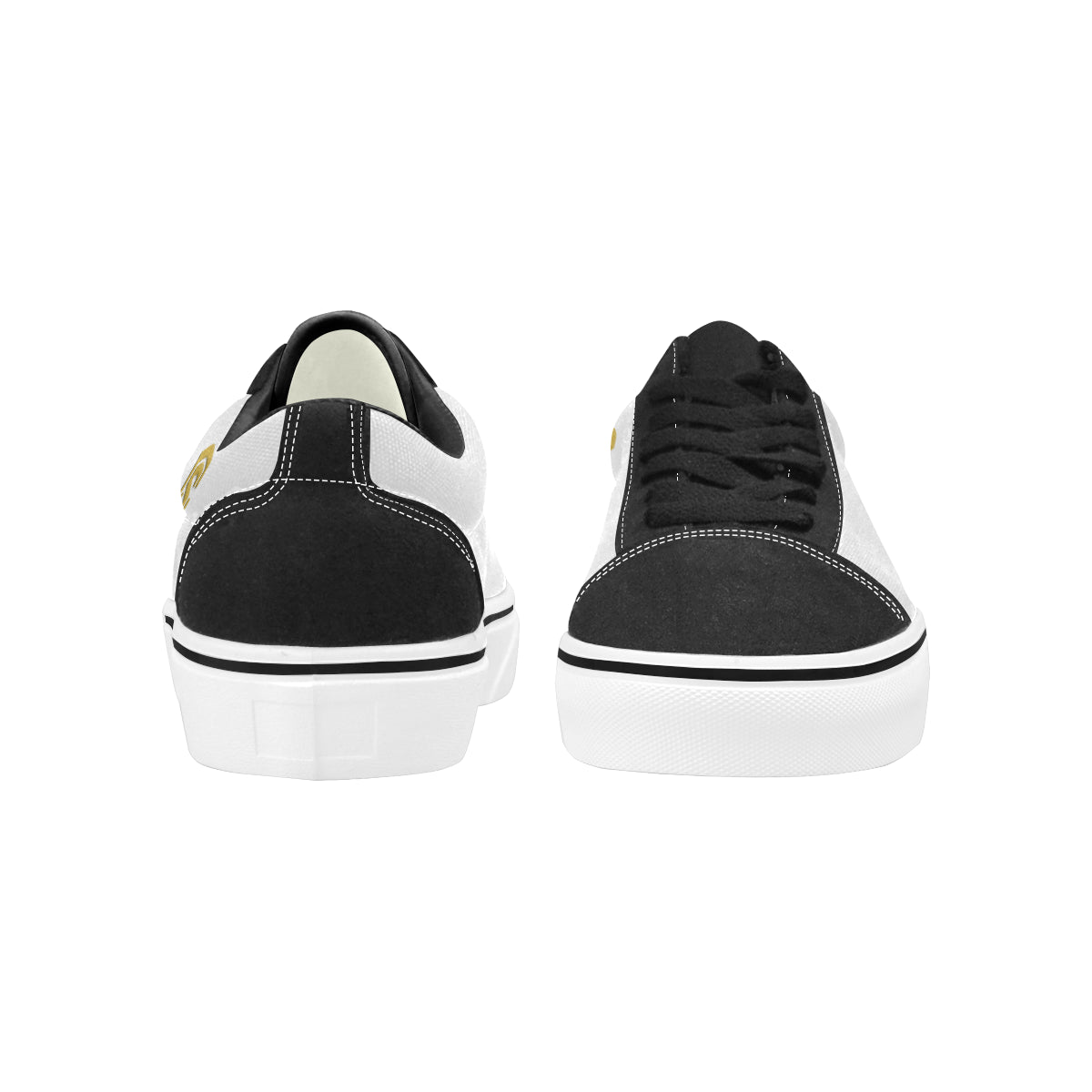 gold logo Men's Low Top Skateboarding Shoes (Model E001-2)