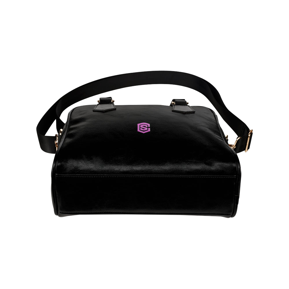 BLACK Shoulder Handbag pink logo Shoulder Handbag (Model 1634)
