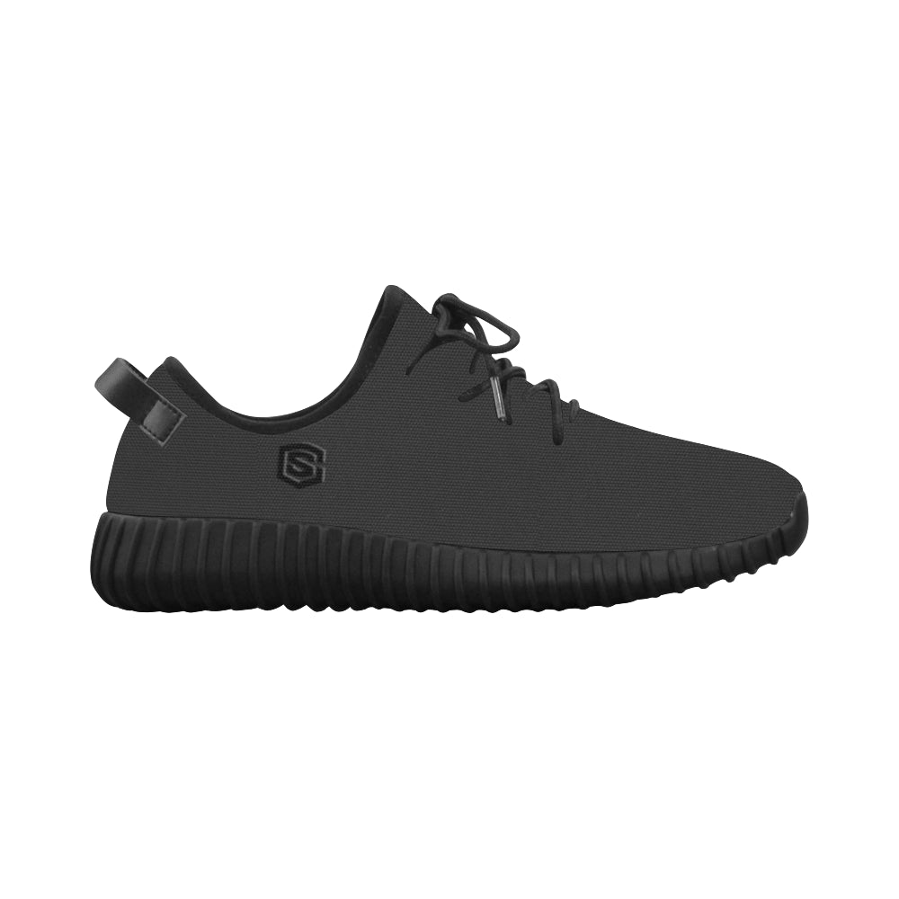 black logo Grus Men's Breathable Woven Running Shoes (Model 022)