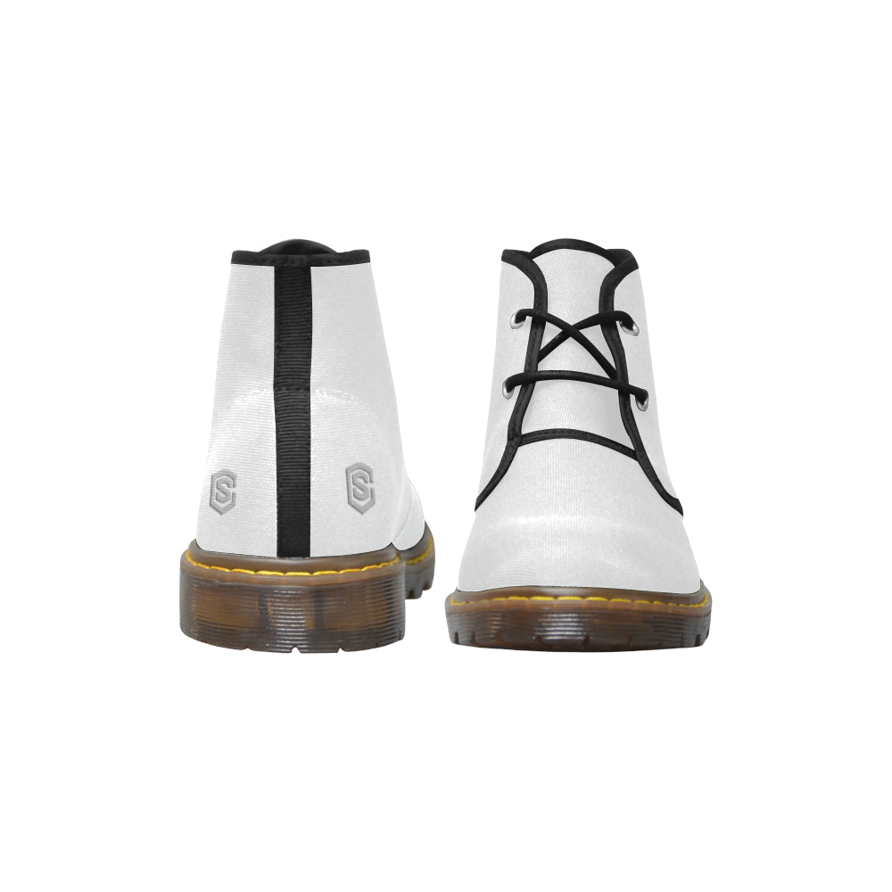 silver Men's Canvas Chukka Boots (Model 2402-1)