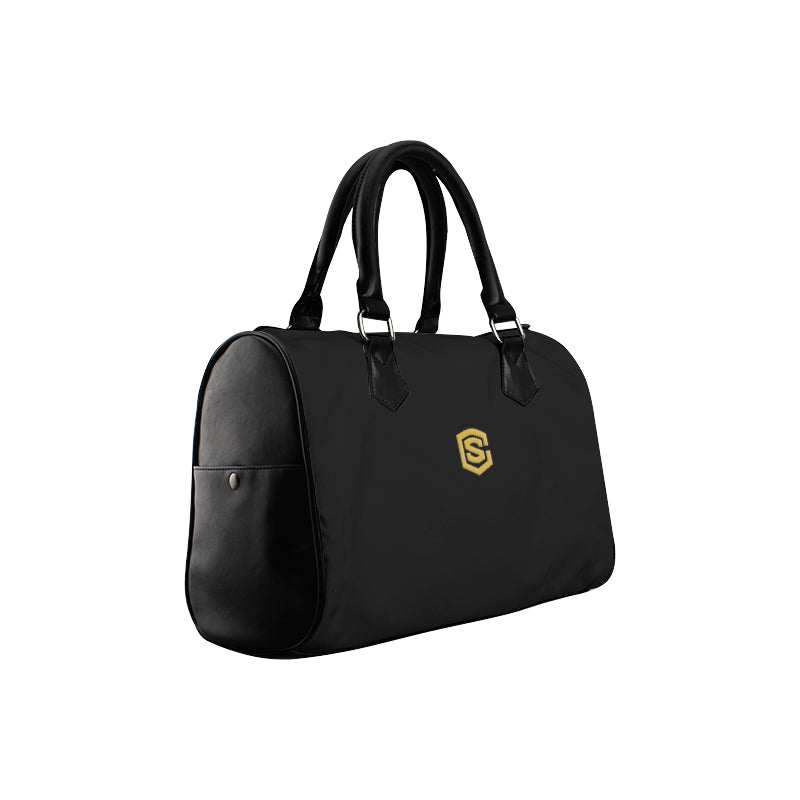 BLACK HANDBAG gold logo Boston Handbag (Model 1621)