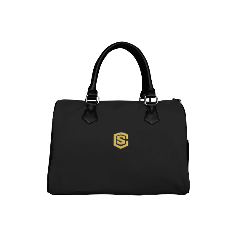 BLACK HANDBAG gold logo Boston Handbag (Model 1621)