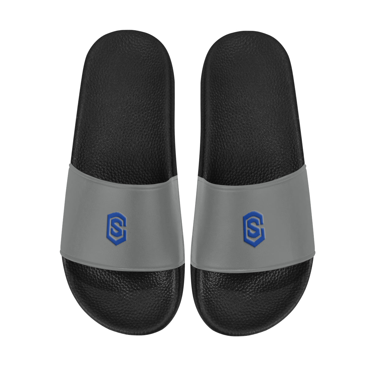 blue logo Men's Slide Sandals (Model 057)