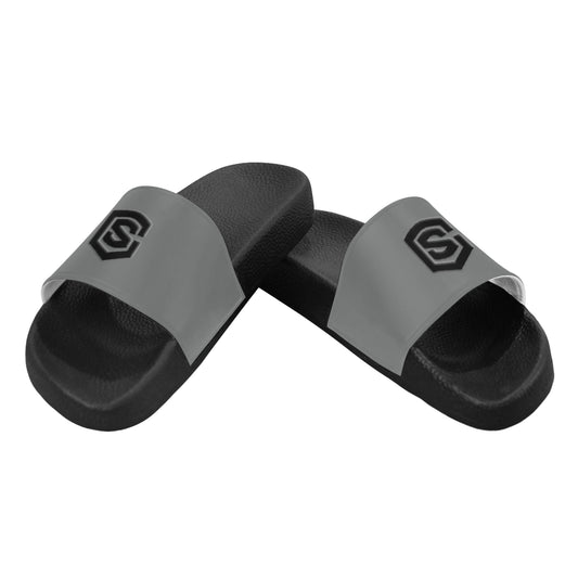 black logo Men's Slide Sandals (Model 057)