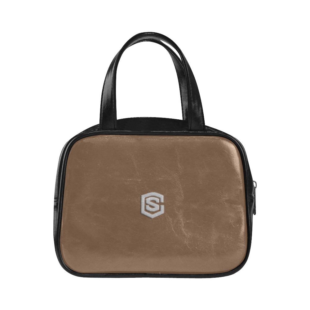 GREEN LEATHER TOP HANDLE HANDBAG silver logo Leather Top Handle Handbag (Model 1662)