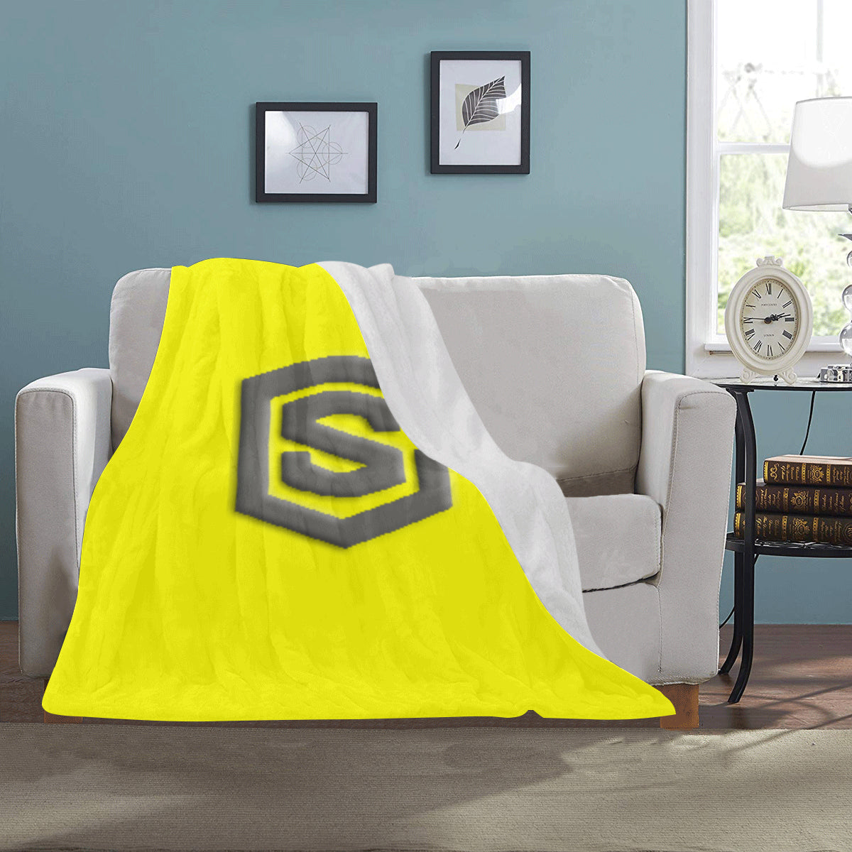 Yellow Ultra-Soft Micro Fleece Blanket with Gray Logo Ultra-Soft Micro Fleece Blanket 30"x40"