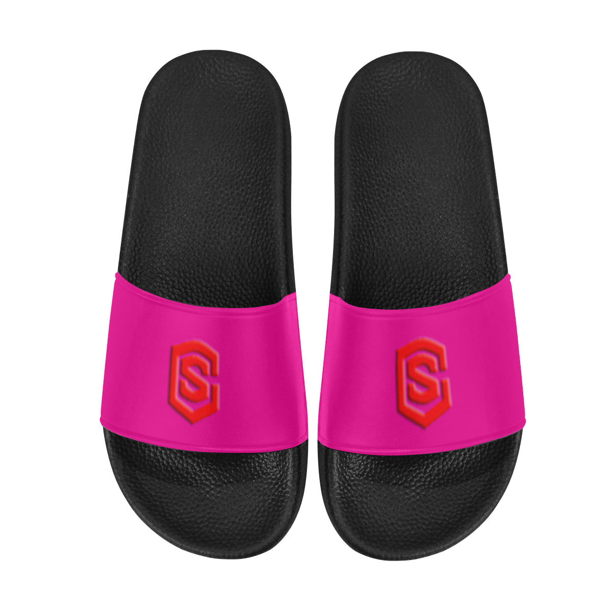 red logo Men's Slide Sandals (Model 057)