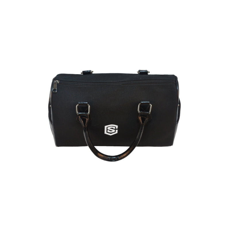 BLACK HANDBAG white logo Boston Handbag (Model 1621)