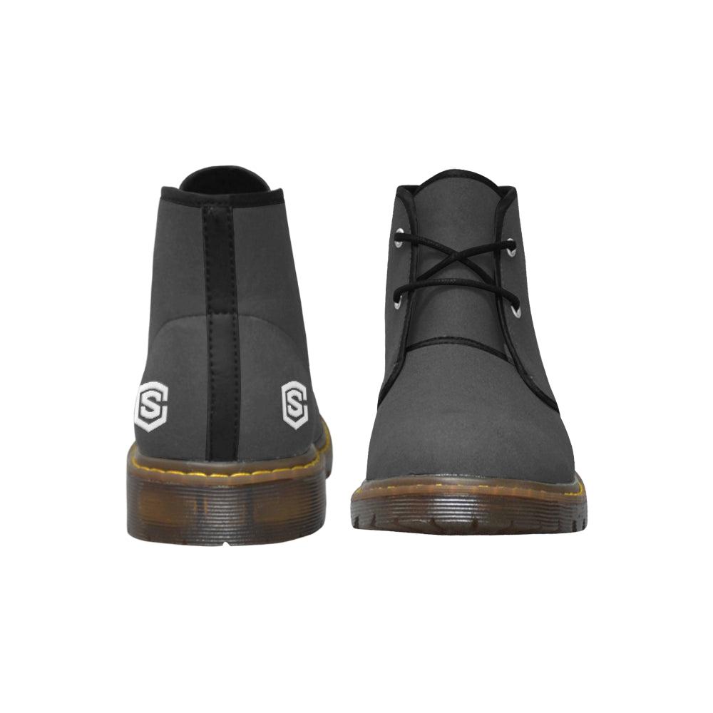 White Logo Men's Nubuck Chukka Boots (Model 2402)