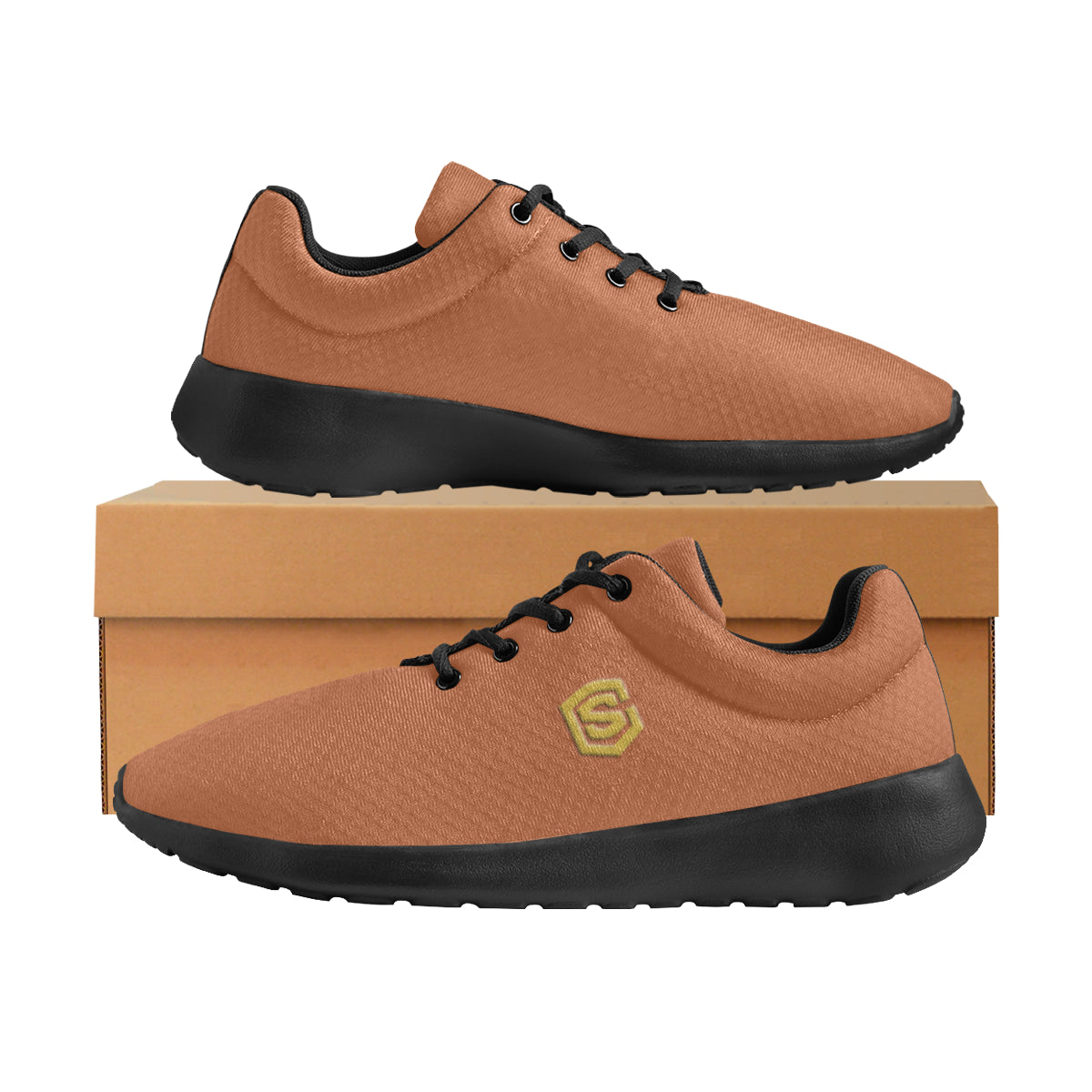 gold logo Men's Athletic Shoes (Model 0200)