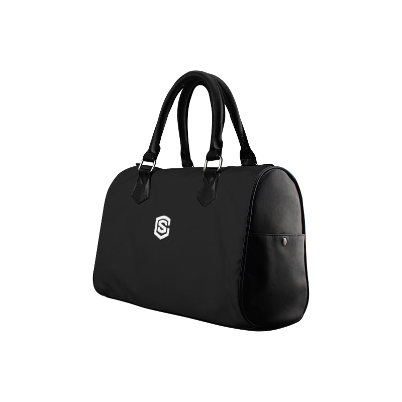 BLACK HANDBAG white logo Boston Handbag (Model 1621)