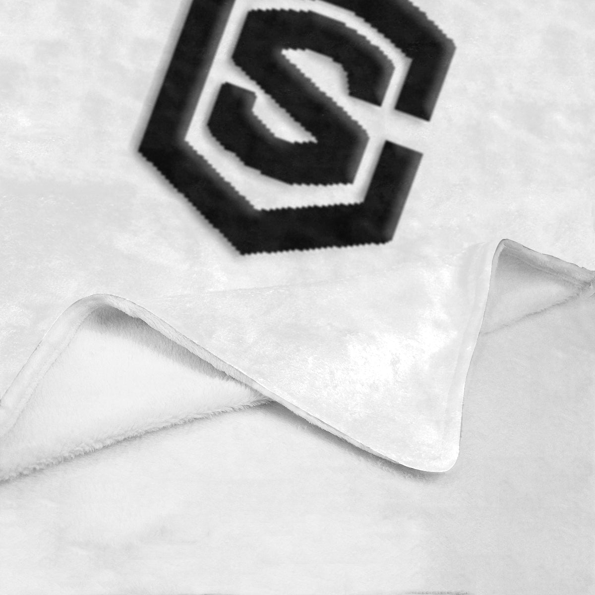 White Ultra-Soft Micro Fleece Blanket with Black Logo Ultra-Soft Micro Fleece Blanket 30"x40"