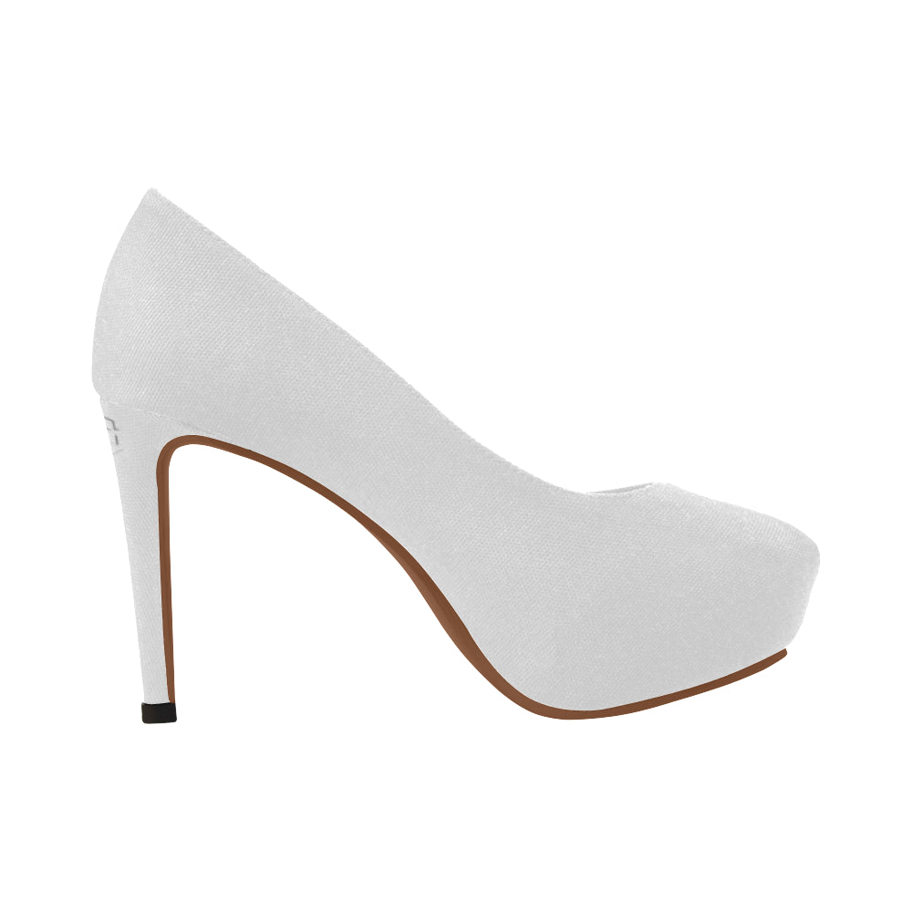WHITE Women's High Heels white logo Women's High Heels (Model 044)